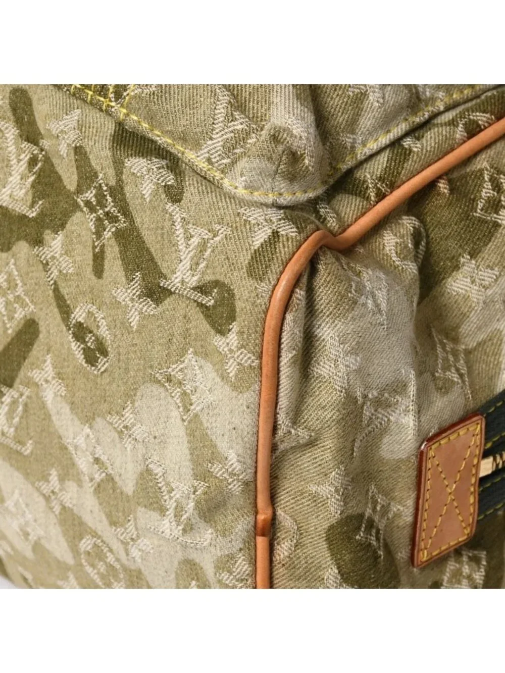 Louis Vuitton Monogram Moflage Denim Jasmine Handbag Khaki Takashi Murakami